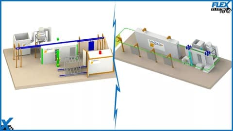 Línea de Recubrimiento en Polvo Automatizada - FlexElectrostatic México